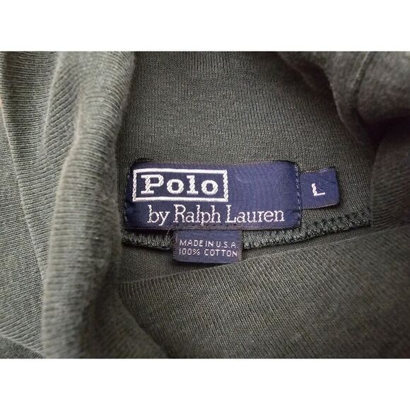 Vintage Polo Ralph Lauren Turtleneck Made In USA Black Green Size Large Mens - Picture 10 of 10